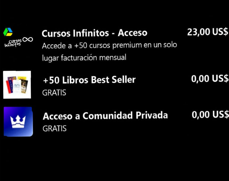 Todo lo que obtendrás con tu acceso